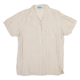 DEVILLE Womens Shirt Beige Collared Silk M