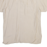 DEVILLE Womens Shirt Beige Collared Silk M