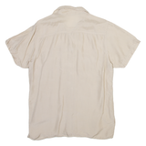 DEVILLE Womens Shirt Beige Collared Silk M