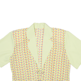 Womens Printed Waistcoat Green Silk Spotted M