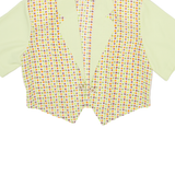 Womens Printed Waistcoat Green Silk Spotted M