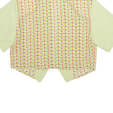 Womens Printed Waistcoat Green Silk Spotted M