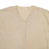 Womens Blouse Beige V-Neck L