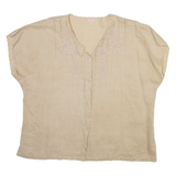 Womens Blouse Beige V-Neck L