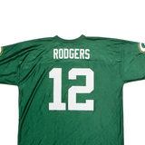 NFL Green Bay Packers Home #12 Rodgers Mens Jersey Green USA V-Neck 2XL