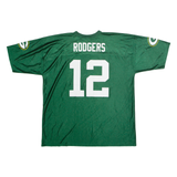 NFL Green Bay Packers Home #12 Rodgers Mens Jersey Green USA V-Neck 2XL