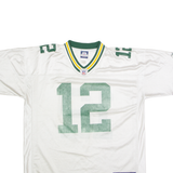 REEBOK Green Bay Packers Alternate #12 Rodgers Mens Jersey White USA V-Neck XL