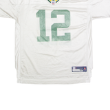 REEBOK Green Bay Packers Alternate #12 Rodgers Mens Jersey White USA V-Neck XL