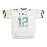 REEBOK Green Bay Packers Alternate #12 Rodgers Mens Jersey White USA V-Neck XL