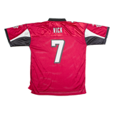 REEBOK Atlanta Falcons Home #7 Vick Mens Jersey Red USA V-Neck Nylon XL