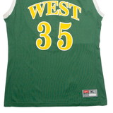 NIKE West #35 Basketball Mens Jersey Green Sleeveless USA V-Neck XL