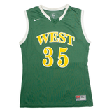 NIKE West #35 Basketball Mens Jersey Green Sleeveless USA V-Neck XL