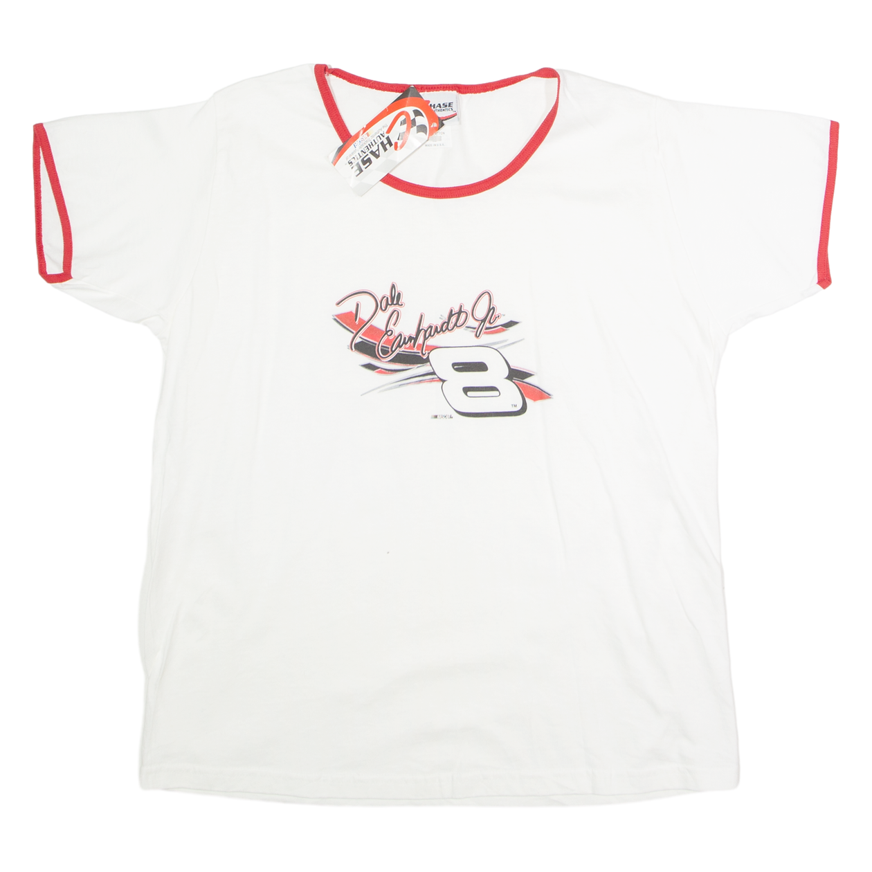Chase Authentics Dale Earnhardt Jr #8 Nascar Racing Womens T-Shirt White USA M
