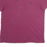 POLO RALPH LAUREN Striped Mens T-Shirt Red V-Neck M