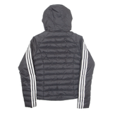 ADIDAS Womens Puffer Jacket Black Nylon Hooded UK 6