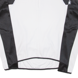 Cycling Mens Jersey White Long Sleeve 1/2 Zip M