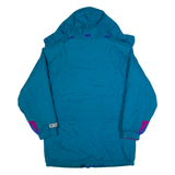 EDGE-TECH Womens Rain Coat Blue 90s Hooded L