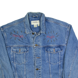 EDDIE BAUER Mens Denim Jacket Blue 90s M