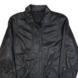 SPENGLER MODE Womens Overcoat Jacket Black Leather 90s L