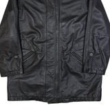 SPENGLER MODE Womens Overcoat Jacket Black Leather 90s L