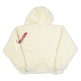 ALPHA INDUSTRIES Womens Fleece Jacket Cream Hooded M