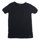 REPLAY Womens T-Shirt Black Crew Neck S