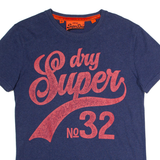 SUPERDRY Mens T-Shirt Blue Crew Neck S