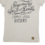 SUPERDRY Mens T-Shirt Grey Crew Neck XS