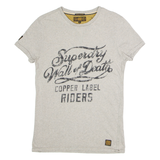 SUPERDRY Mens T-Shirt Grey Crew Neck XS
