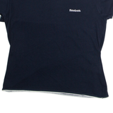 REEBOK Womens T-Shirt Blue V-Neck UK 14