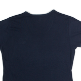 REEBOK Womens T-Shirt Blue V-Neck UK 14