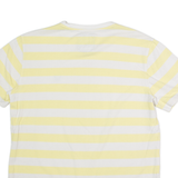 CREW CLOTHING Striped Mens T-Shirt Yellow Crew Neck M