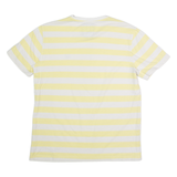 CREW CLOTHING Striped Mens T-Shirt Yellow Crew Neck M