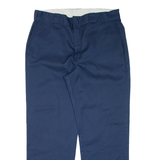 DICKIES Workwear Mens Trousers Blue Regular Straight W36 L30