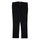 DICKIES Womens Trousers Black Slim Straight W34 L30