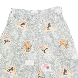 Womens Chino Shorts Black 90s Crazy Pattern M W28