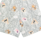 Womens Chino Shorts Black 90s Crazy Pattern M W28