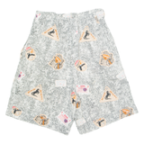 Womens Chino Shorts Black 90s Crazy Pattern M W28