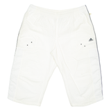 ADIDAS 3/4 Length Womens Sports Shorts Cream L W36