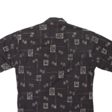 PIERRE CARDIN Palm Trees Mens Hawaiian Shirt Black Floral S