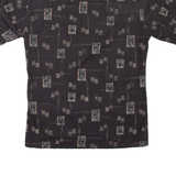 PIERRE CARDIN Palm Trees Mens Hawaiian Shirt Black Floral S