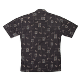 PIERRE CARDIN Palm Trees Mens Hawaiian Shirt Black Floral S