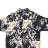 PURITAN Mens Hawaiian Shirt Black Viscose Floral M