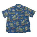 BATIK BAY Islands Mens Hawaiian Shirt Blue Floral XL