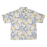 CARDINI OFFICER Mens Hawaiian Shirt Blue Floral XL