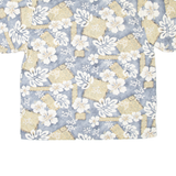 CARDINI OFFICER Mens Hawaiian Shirt Blue Floral XL