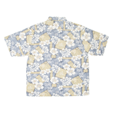 CARDINI OFFICER Mens Hawaiian Shirt Blue Floral XL