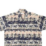 CROSSINGS Mens Hawaiian Shirt Beige Floral XL