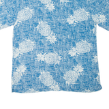 HIGH SURF Pineapples Mens Hawaiian Shirt Blue Crazy Pattern XL