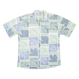COOK STREET Mens Hawaiian Shirt Green Floral M
